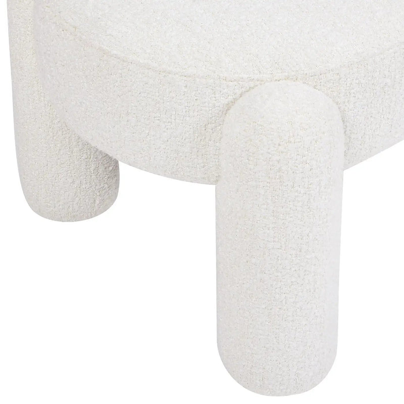 Hugo - Oval Fully Upholstered Bench - Milk Cream White by Unique Piece Furniture