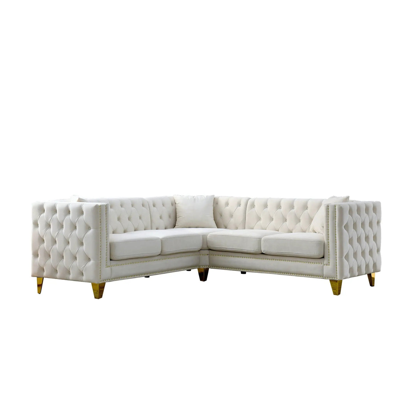 L-Shaped Corner Sofa, 5 Seater Sectional With Tufted Design by HouseOfZazla