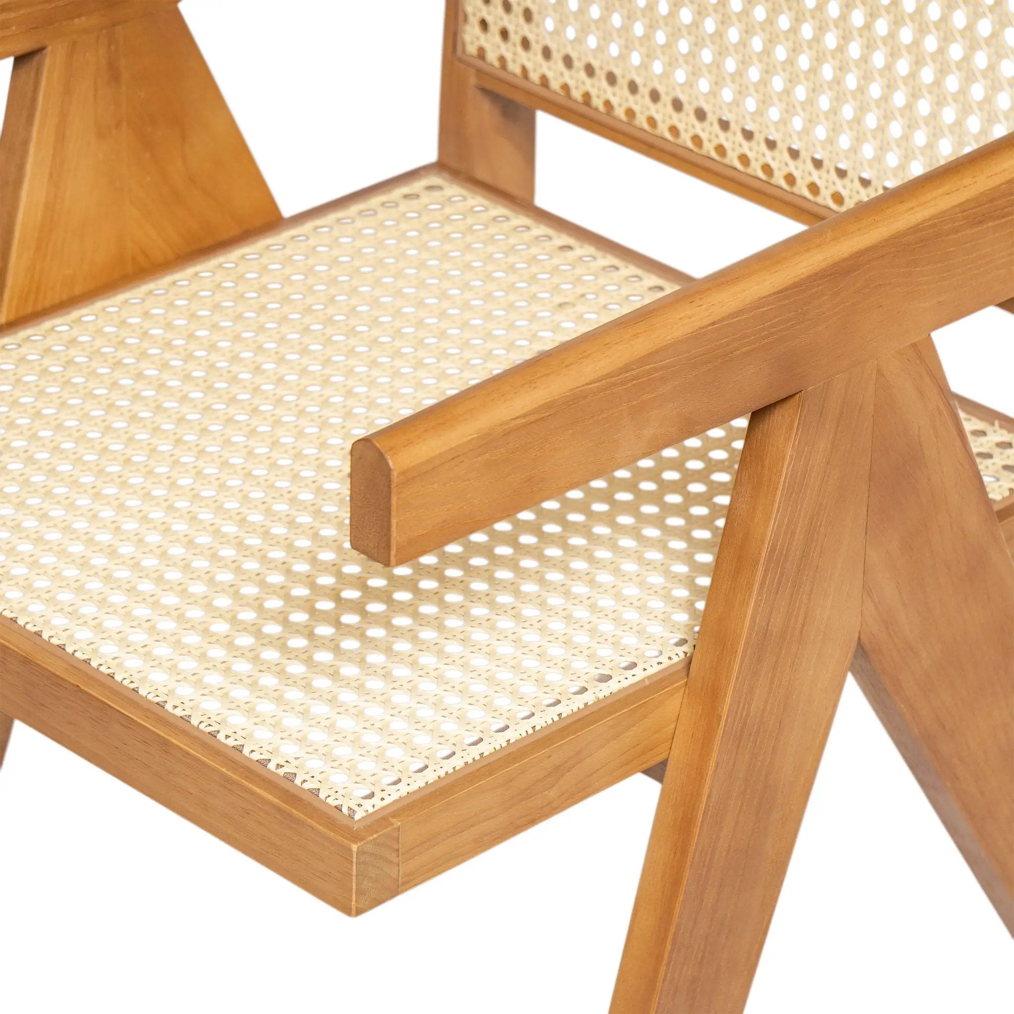 Chandigarh Arm Dining Chair With Natural Cane Design (Set of 2) by HouseOfZazla