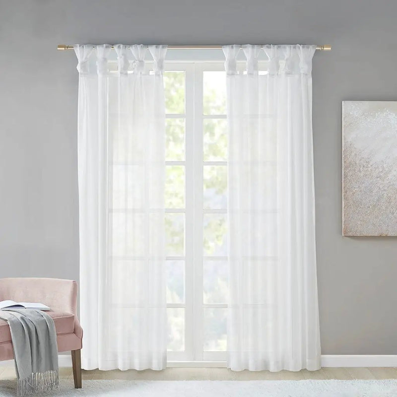 Twist Tab Voile Sheer Window Pair by HouseOfZazla