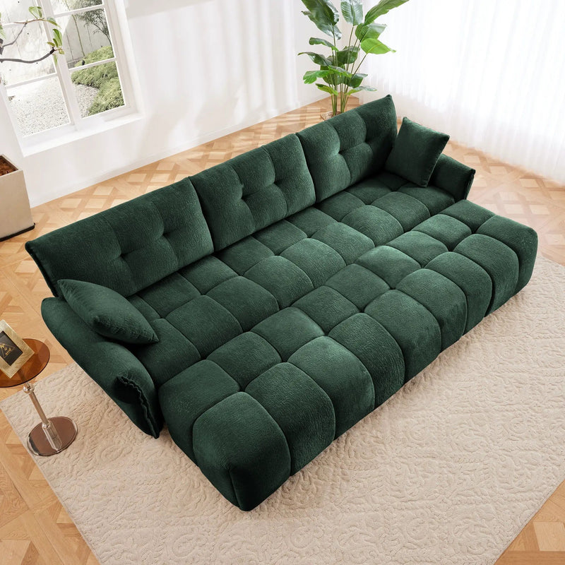 Sofa Set With Ottoman And Pillows, Textured, High Resilience Cushions by HouseOfZazla