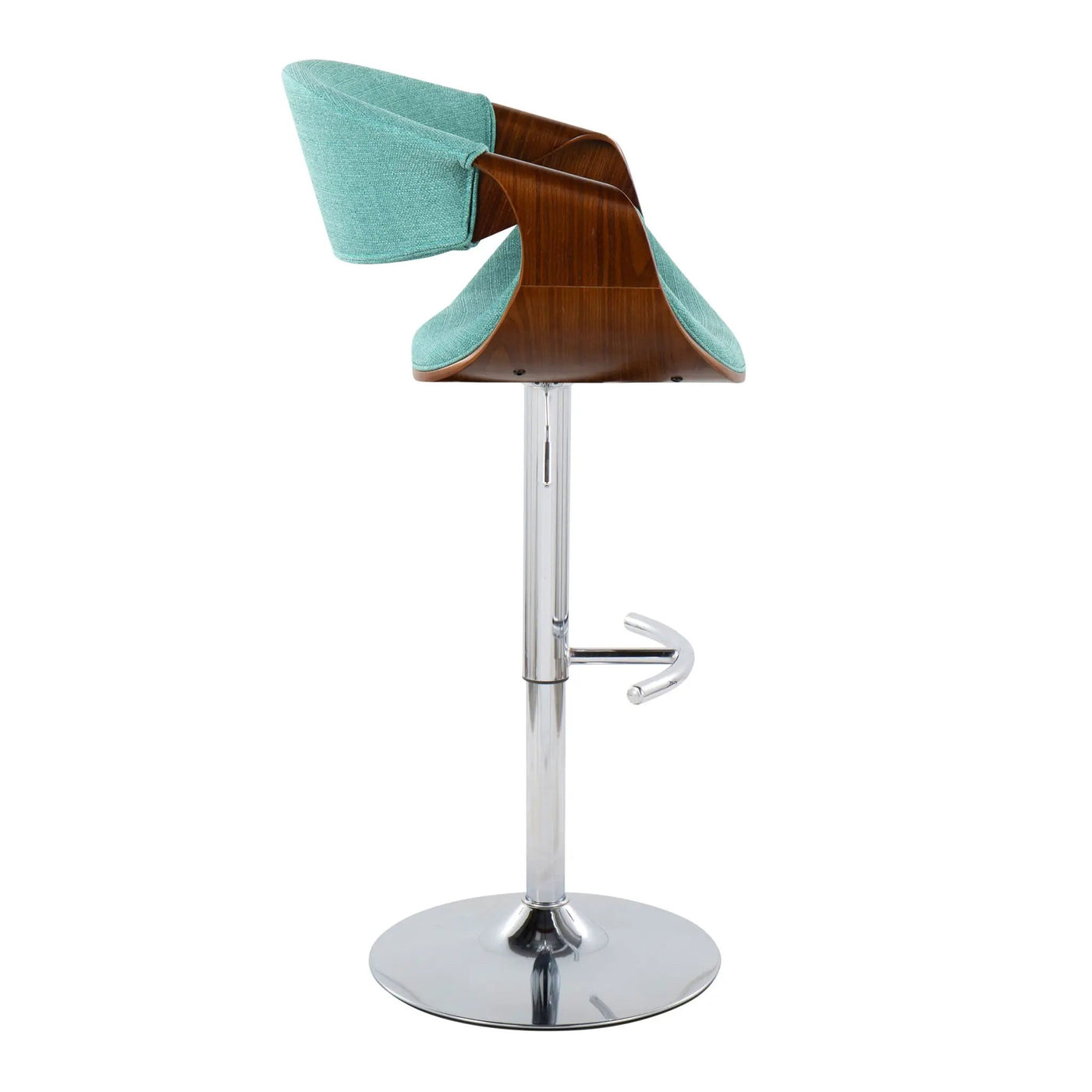 Curvo - Mid Century Modern Adjustable Barstool With Swivel With Rounded T Footrest (Set of 2) by HouseOfZazla