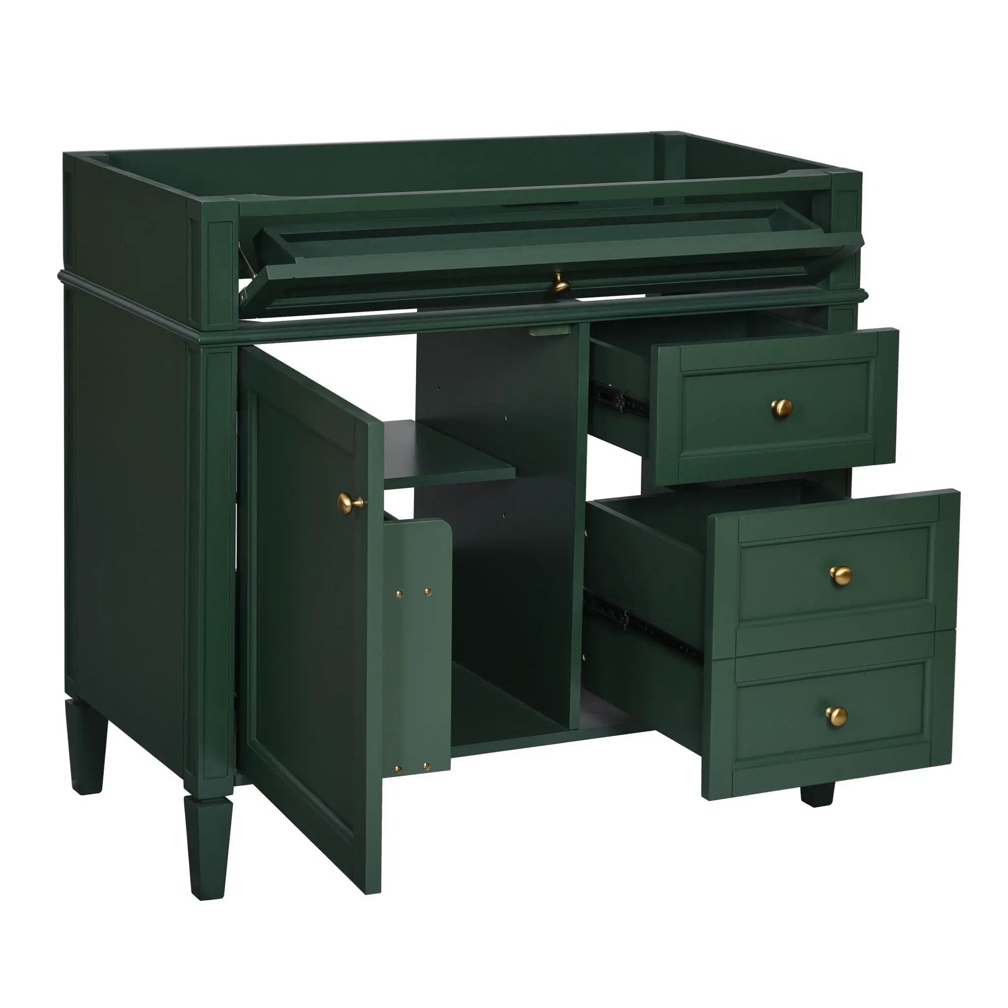 Bathroom Vanity With 2 Drawers And Tip-Out Drawer, Storage Cabinet by Unique Piece Furniture
