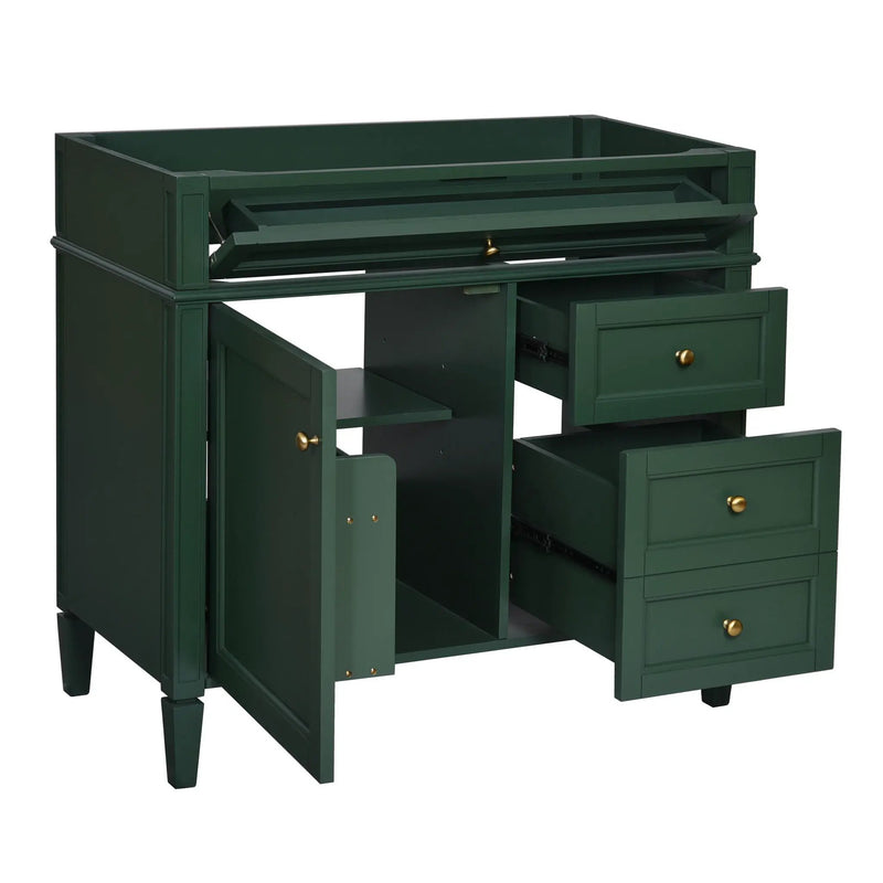 Bathroom Vanity With 2 Drawers And Tip-Out Drawer, Storage Cabinet by HouseOfZazla