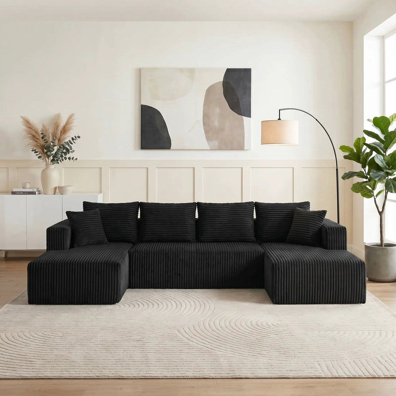 132.1 Inch Modular Sectional Sofa with Double Chaise by HouseOfZazla