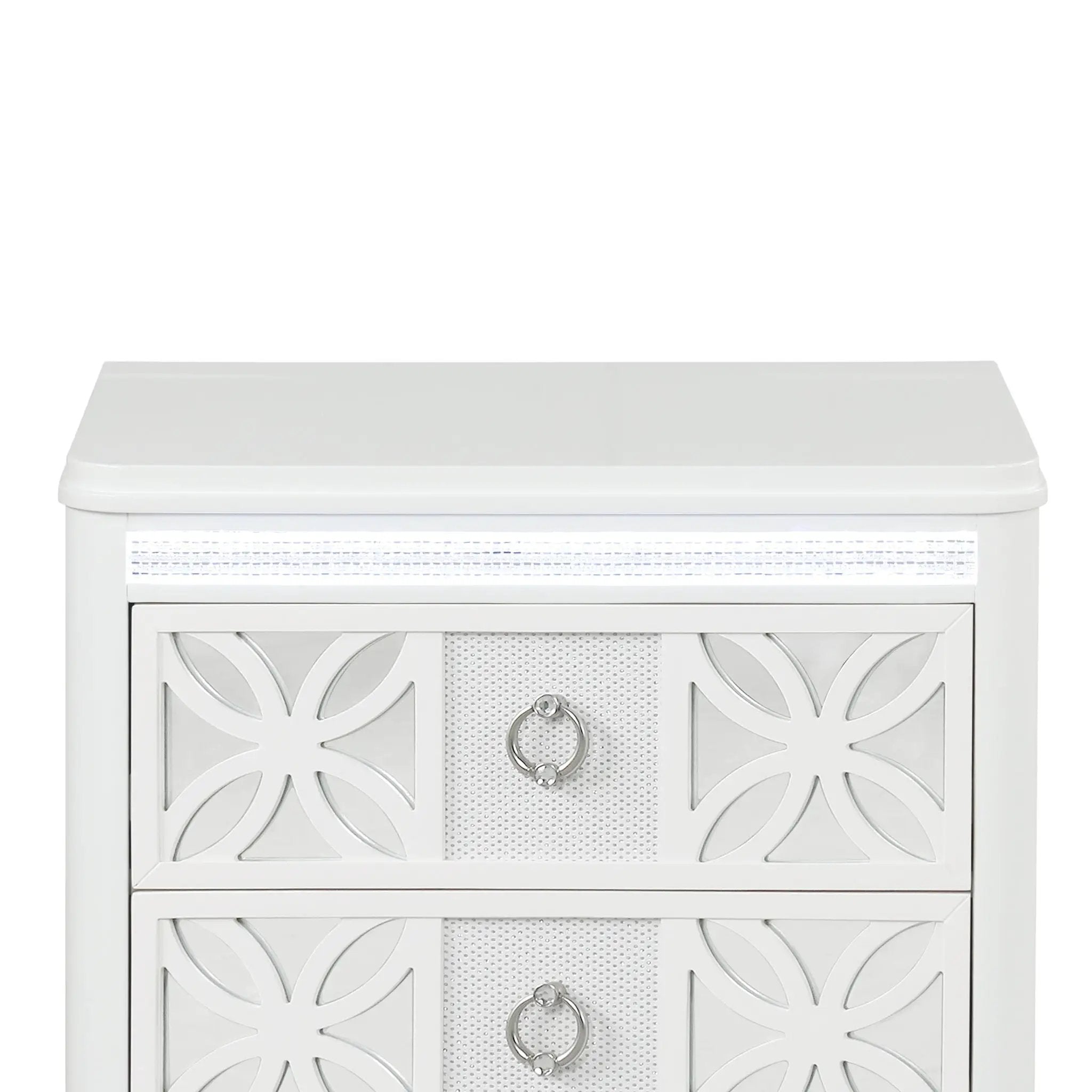 Abigale - 2 Drawer Nightstand With LED - White by HouseOfZazla