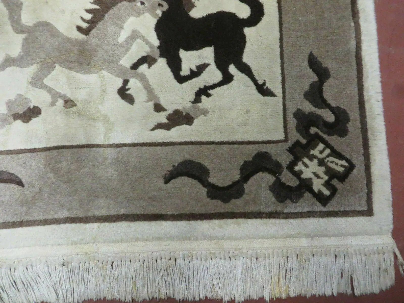 4' X 6' Modern Tibetan Nepal Art Deco Chinese Hand Knotted Wool Rug Horses Nice by Jewel Rugs