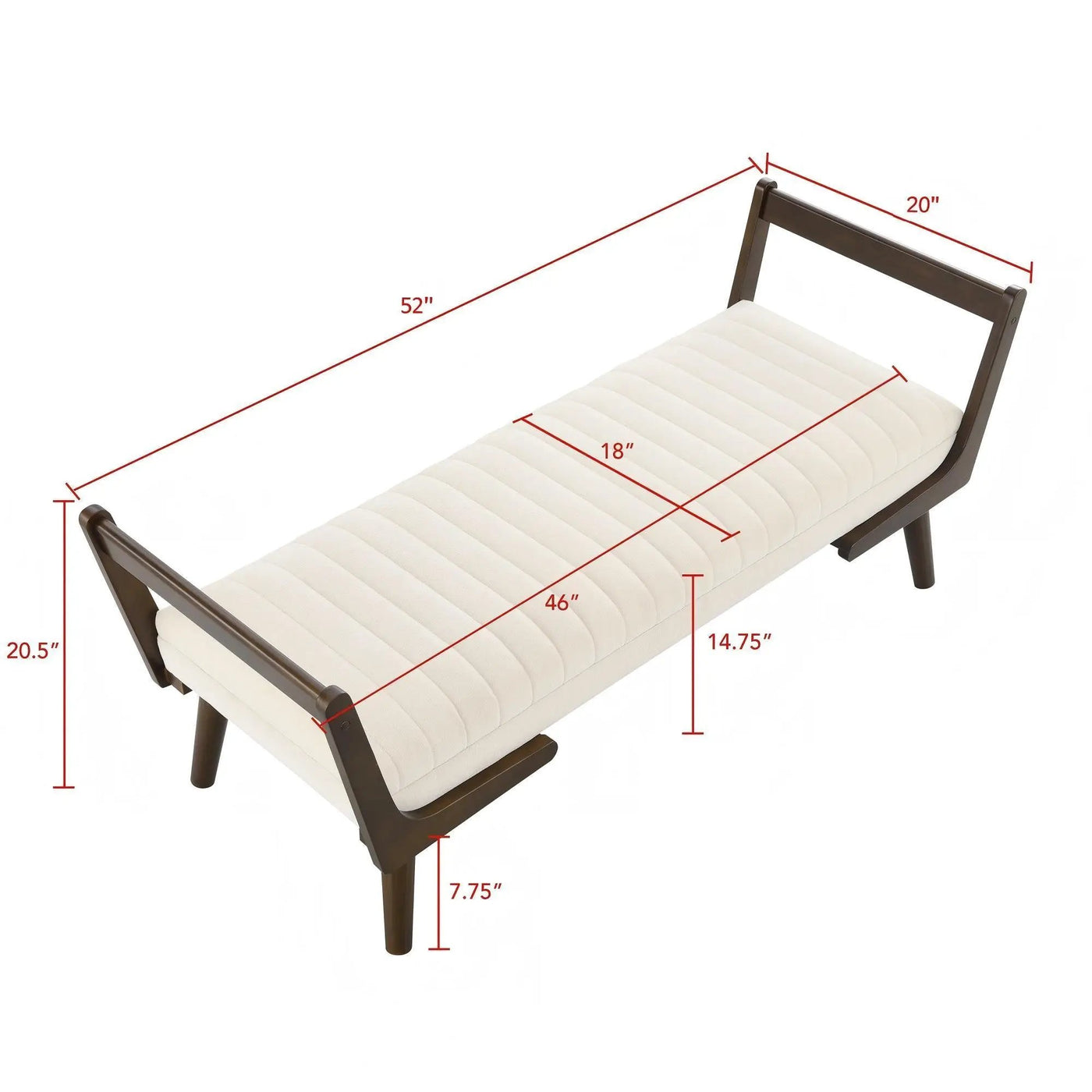 Mid-Century Bench With Wood Legs by HouseOfZazla