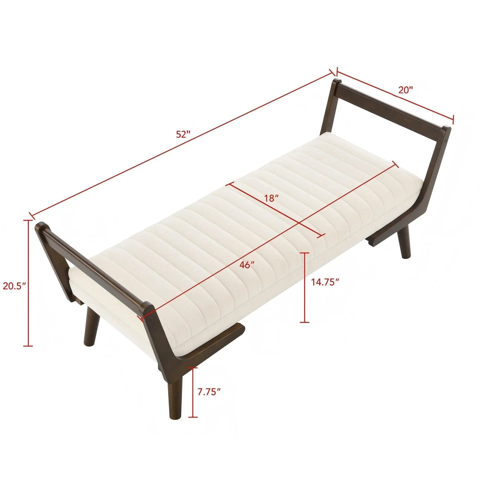 Mid-Century Bench With Wood Legs by HouseOfZazla