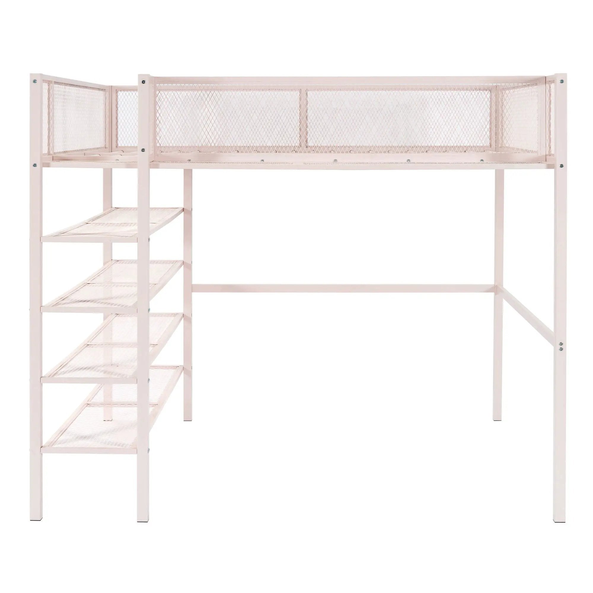 Loft Bed With 4 Tier Shelves And Storage by Unique Piece Furniture