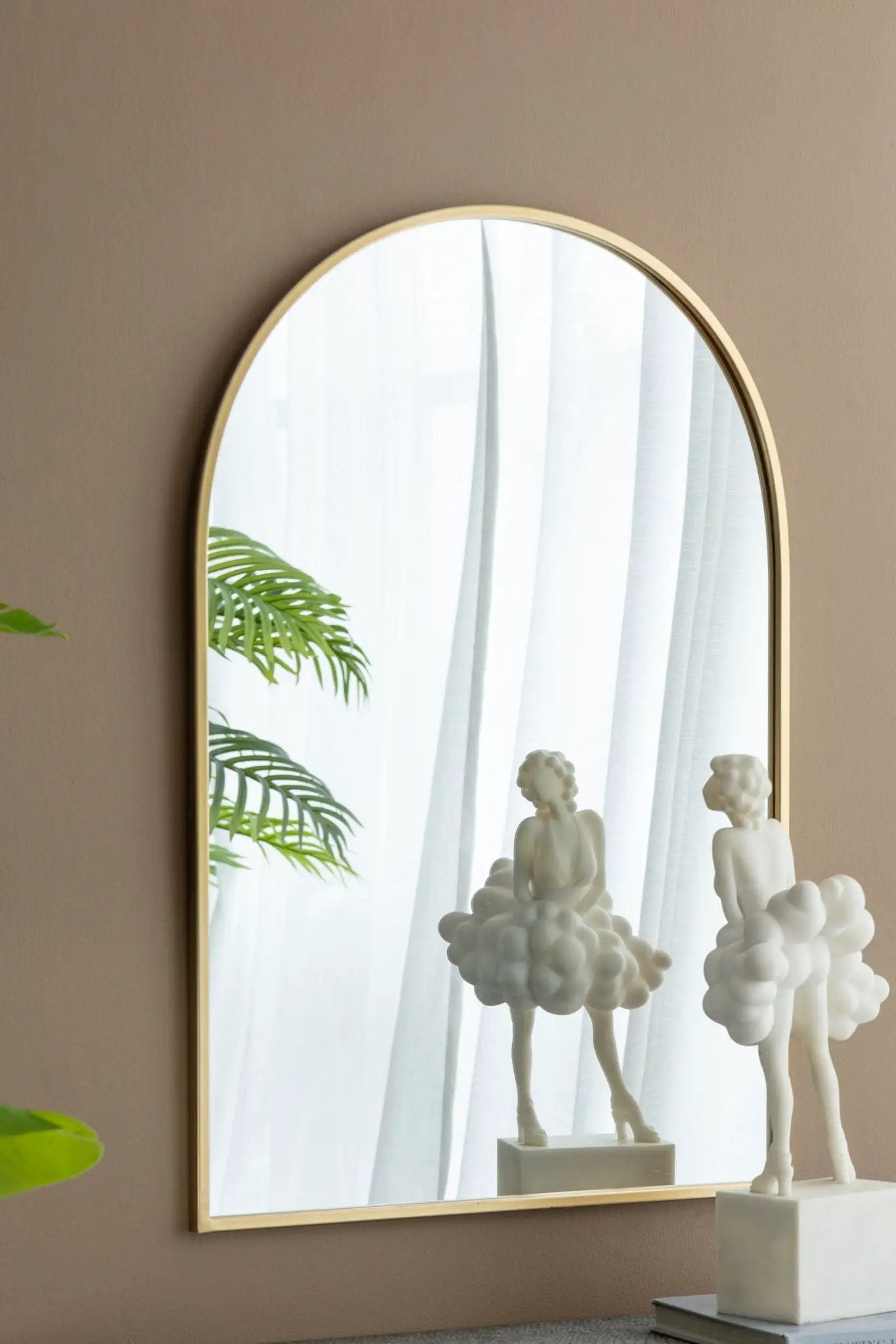 Arched Mirror With Metal Frame, Wall Mirror For Living Room Bedroom Entryway by Unique Piece Furniture