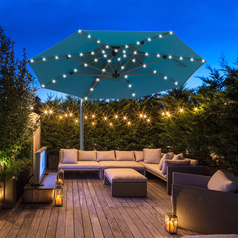 Round Cantilever Umbrella with Center Pole, Lake by HouseOfZazla