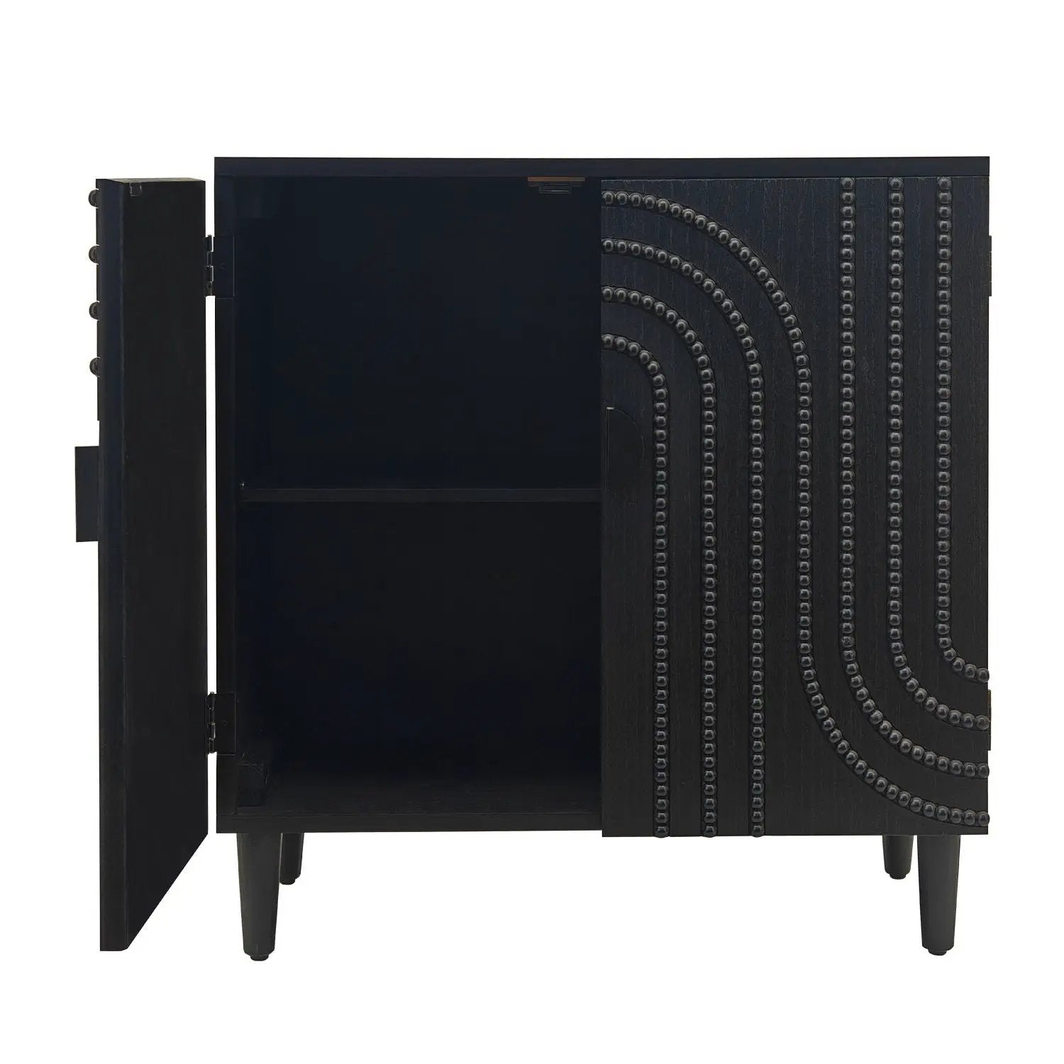 2 Door Storage Cabinet With Adjustable Shelf - Black by Unique Piece Furniture