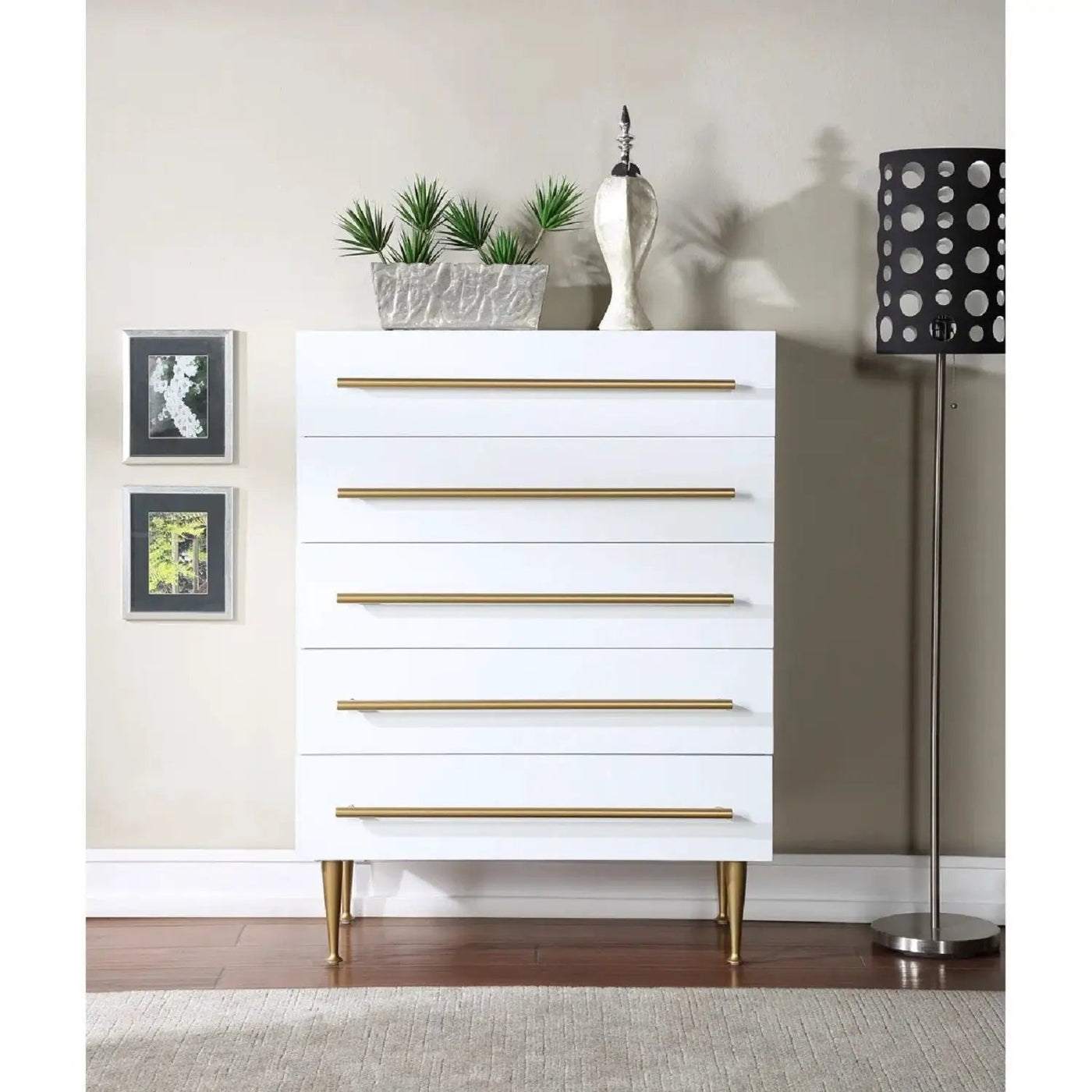 Contemporary 5 Drawer Chest For Bedroom by Unique Piece Furniture