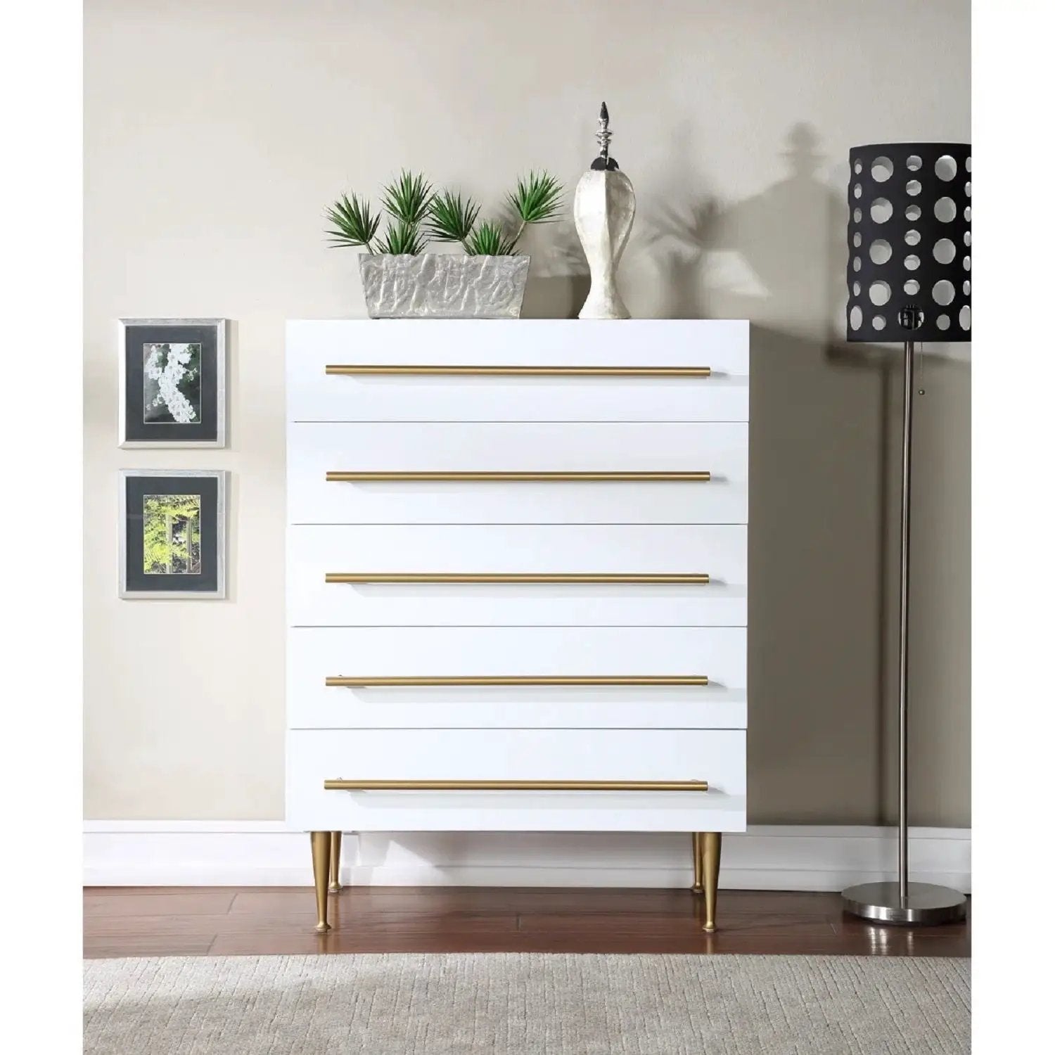 Contemporary 5 Drawer Chest For Bedroom by Unique Piece Furniture