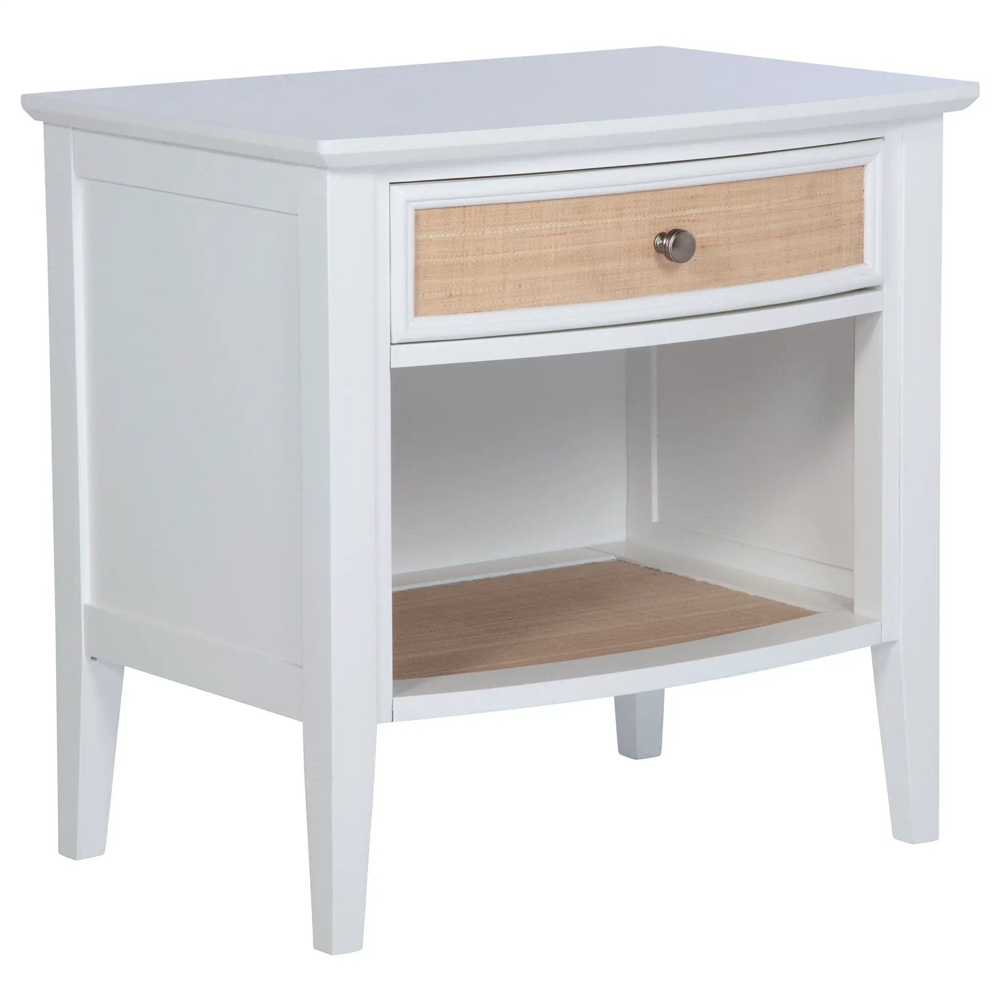 Bexhill 1-drawer Nightstand Bedside Table White by Unique Piece Furniture