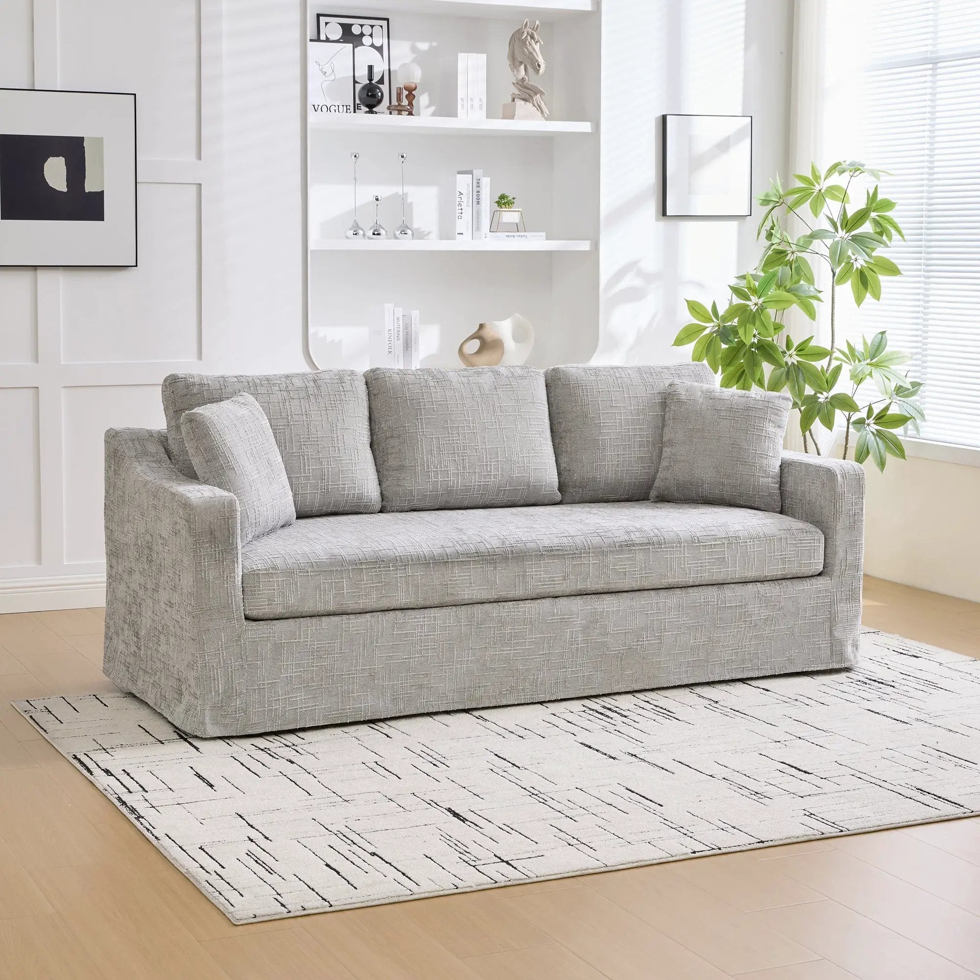 83.86" Wide Modern Casual Sofa by HouseOfZazla