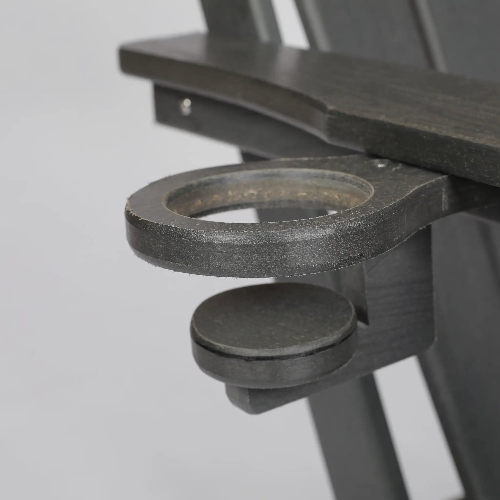 HDPE Folding Adirondack Chair with Dual Cup Holder - Gray by HouseOfZazla