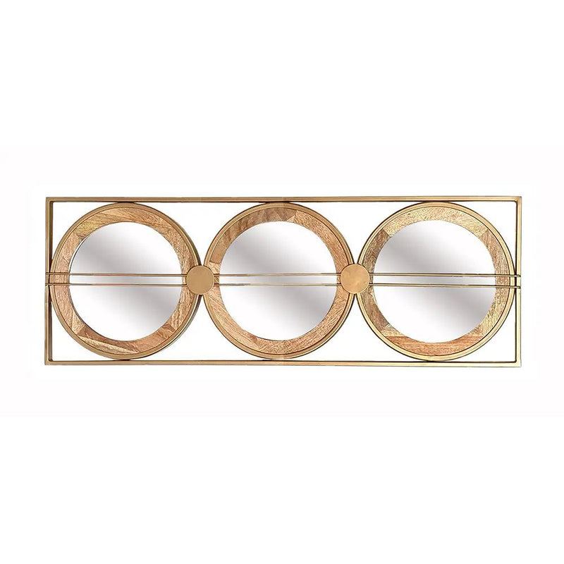 3 Mirror Piece Wall Mirror InRectangular Frame, Home Wall Decor For Bedroom Living Room - Brown by Unique Piece Furniture