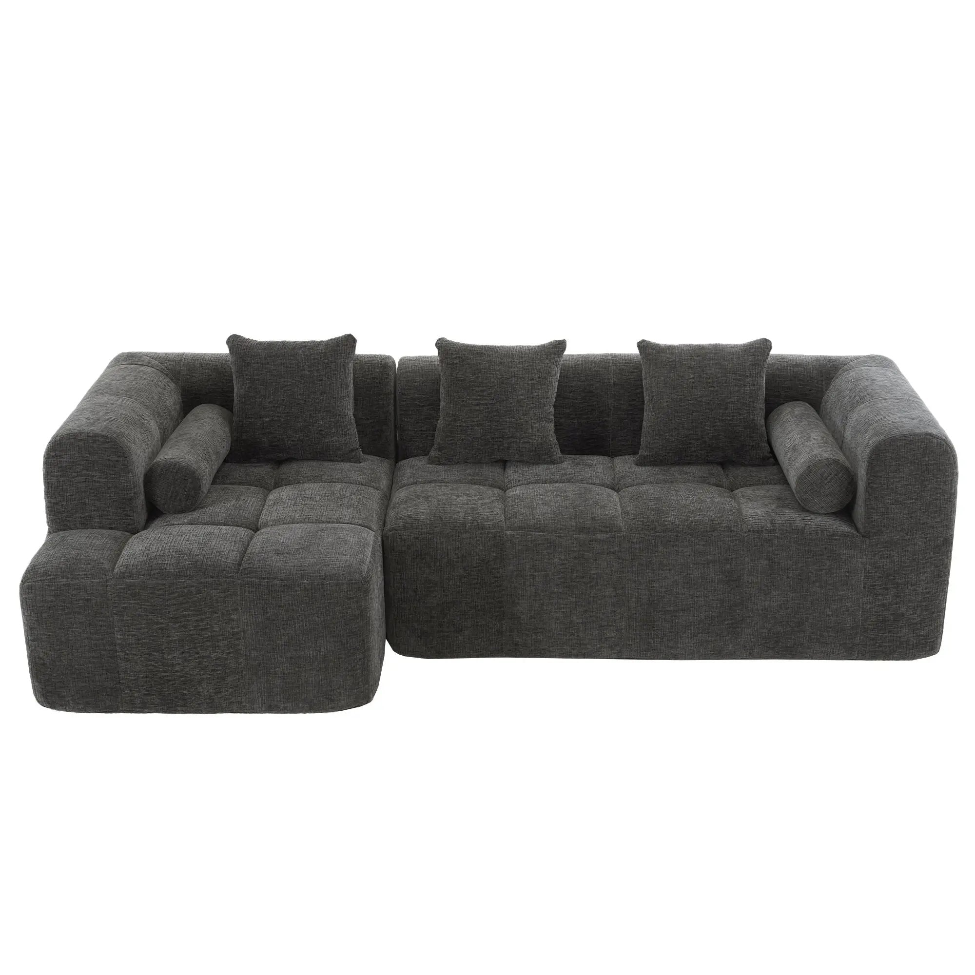 Sectional Free Combined Sofa With 2 Side Pockets by HouseOfZazla