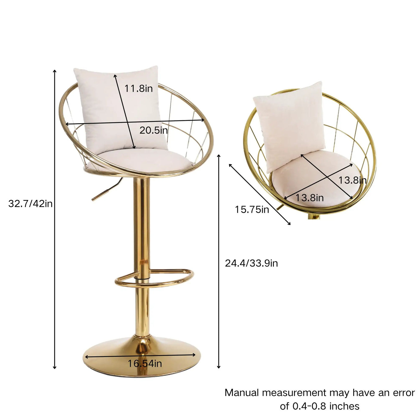 Unique Design Bar Chair, 360 Degree Rotation, Adjustable Height, Suitable For Dining Room And Bar by HouseOfZazla