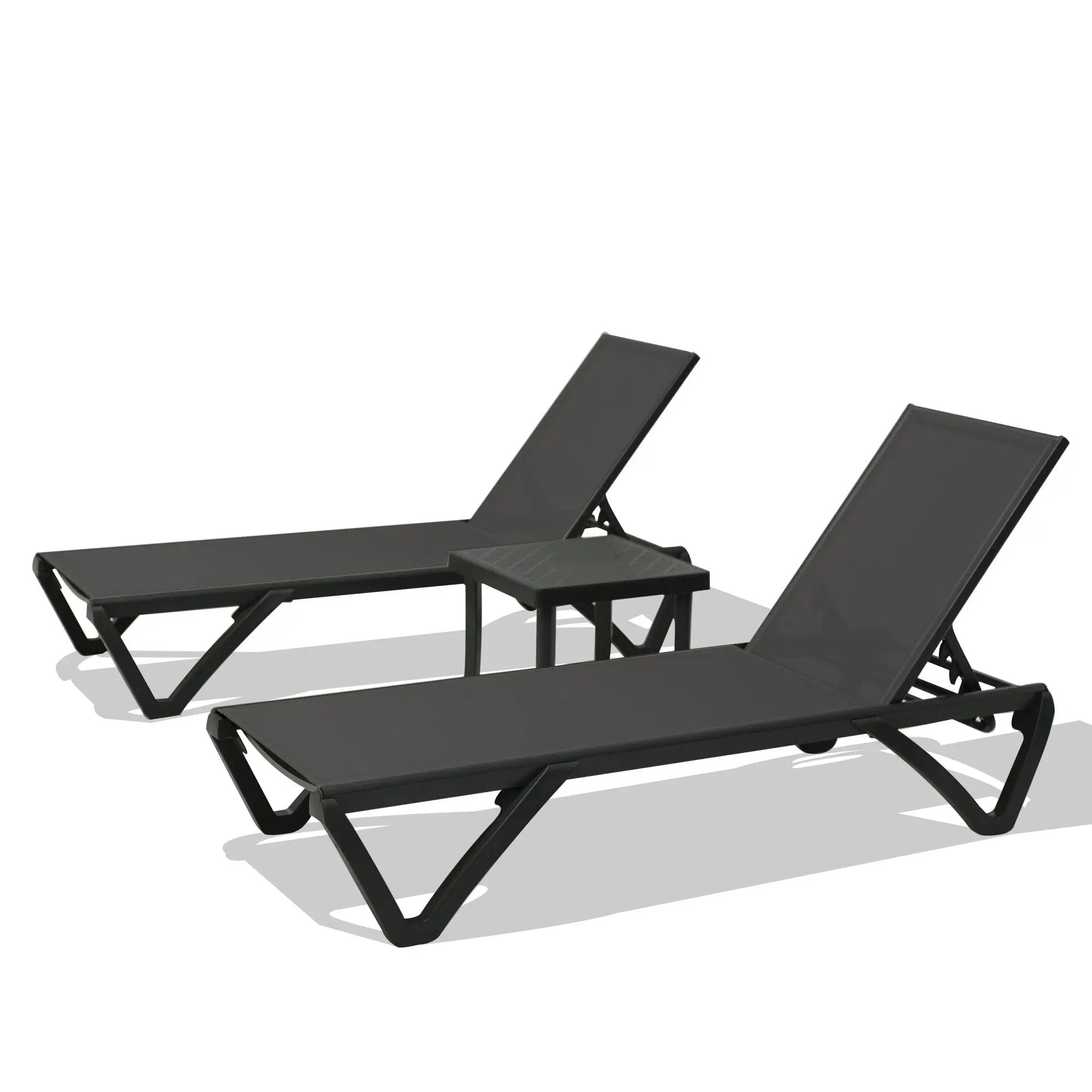Pool Lounge Chairs Set of 2 with Side Table by HouseOfZazla