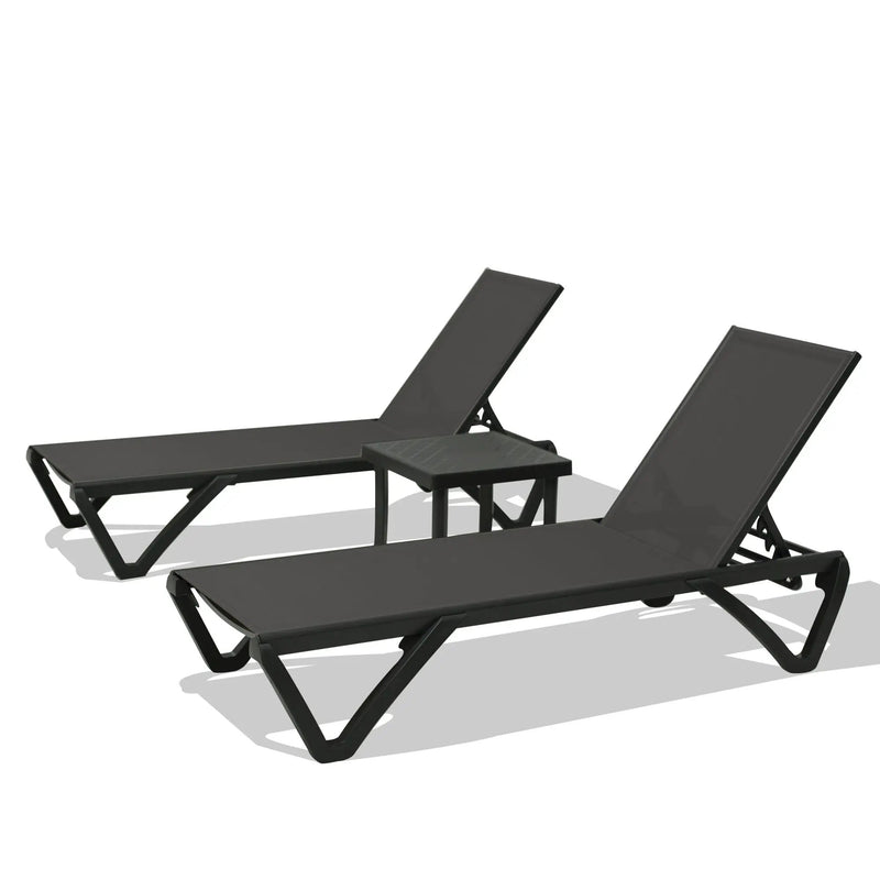 Pool Lounge Chairs Set of 2 with Side Table by HouseOfZazla