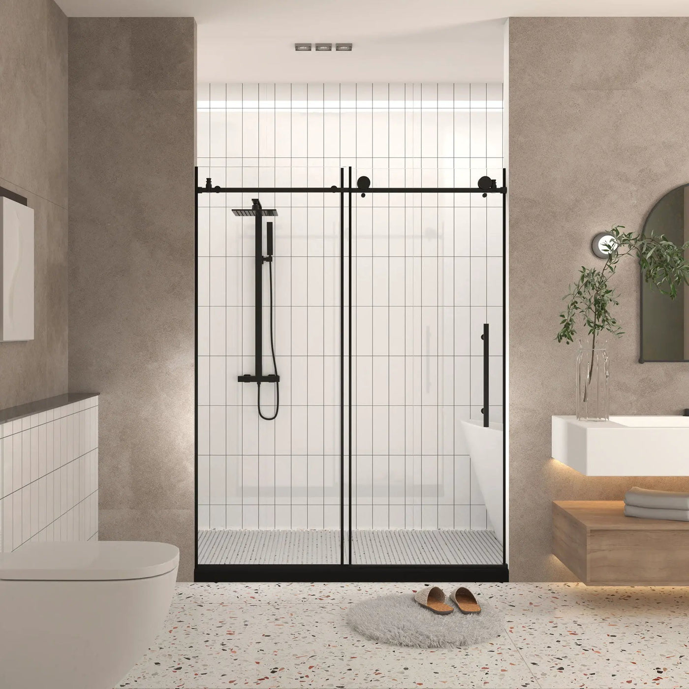 Frameless Shower Door With Handle by HouseOfZazla