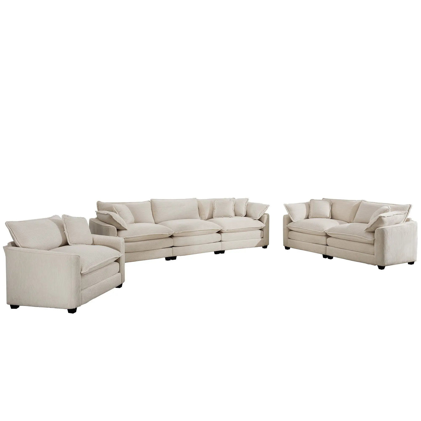 Elegant Oversized Sectional Sofa Set With Deep Seats And Flexible Layout by Unique Piece Furniture
