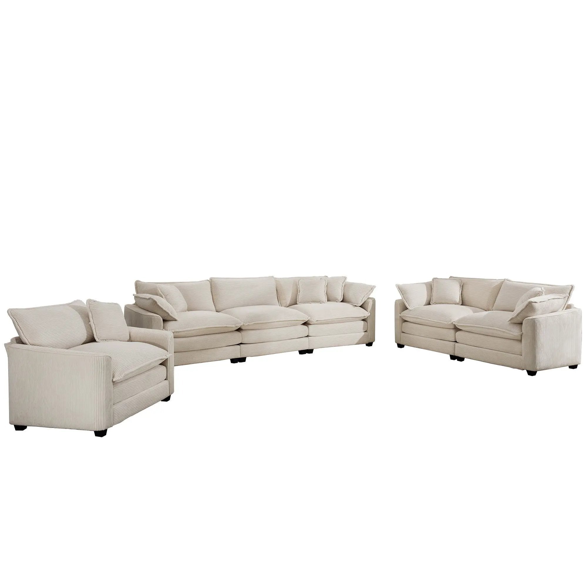 Elegant Oversized Sectional Sofa Set With Deep Seats And Flexible Layout by Unique Piece Furniture