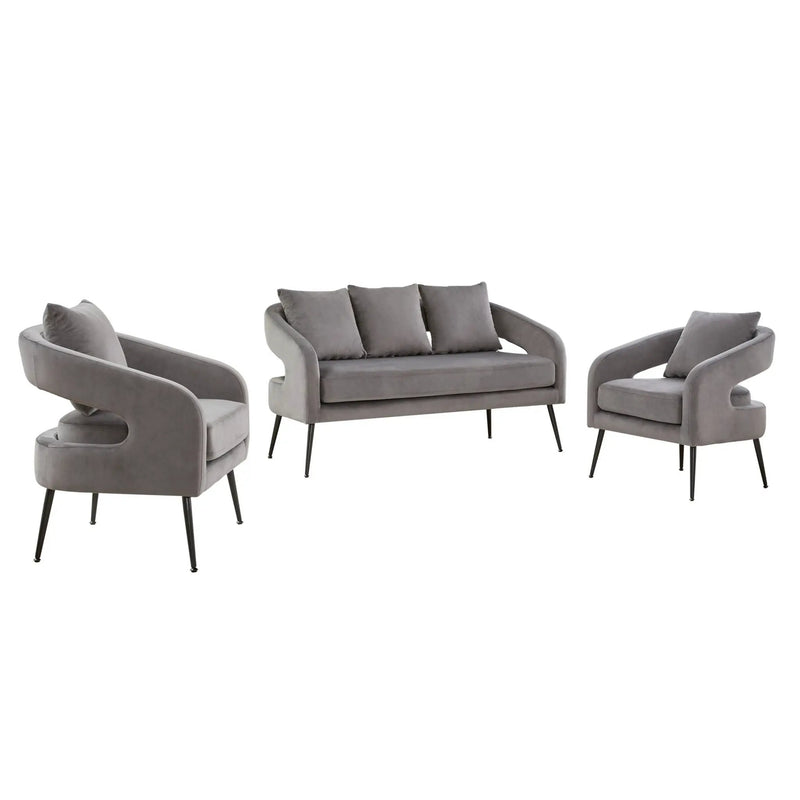 3 Piece Living Room Set, Loveseat & 2 Accent Chairs by Unique Piece Furniture