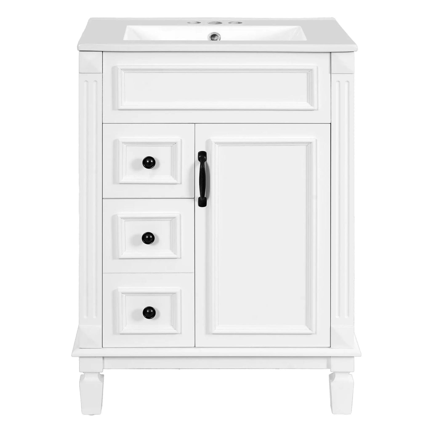 Bathroom Vanity With Sink, Compact Cabinet & 2 Drawers by HouseOfZazla