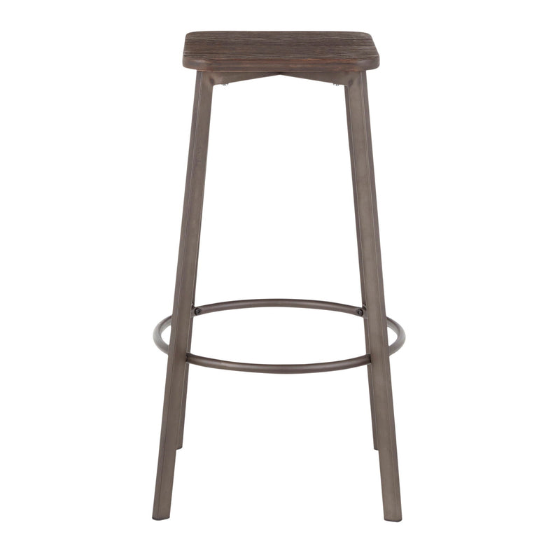 Clara - Industrial Square Barstool (Set of 2) - Espresso by HouseOfZazla