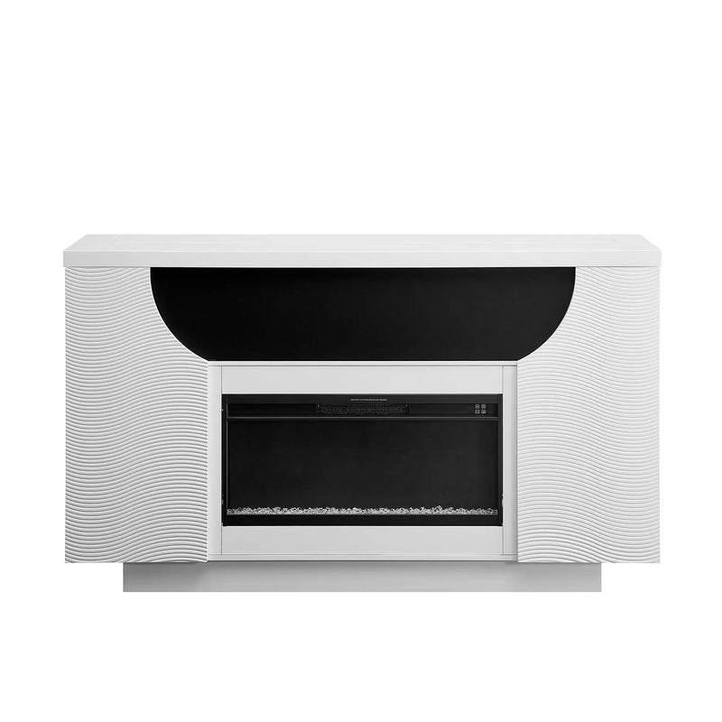 Aurora - Fireplace TV Lift With Adjustable Temperature And LED Colors - White by Unique Piece Furniture