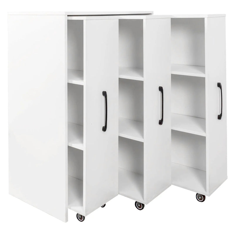 3 Tier Bookcase with Three Pulled Out Doors and Wheels by HouseOfZazla