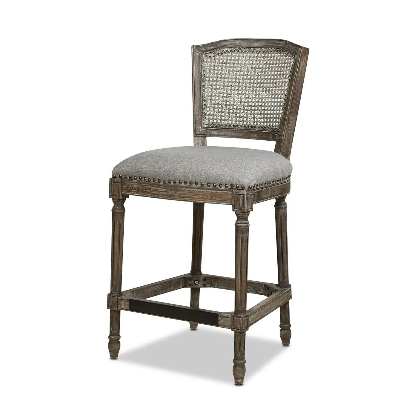 Triomphe - Rattan Wicker High Back Armless Counter Bar Stool by HouseOfZazla