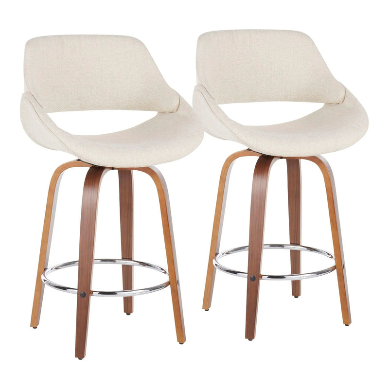 Fabrico - Mid Century Modern Counter Stool (Set of 2) by HouseOfZazla