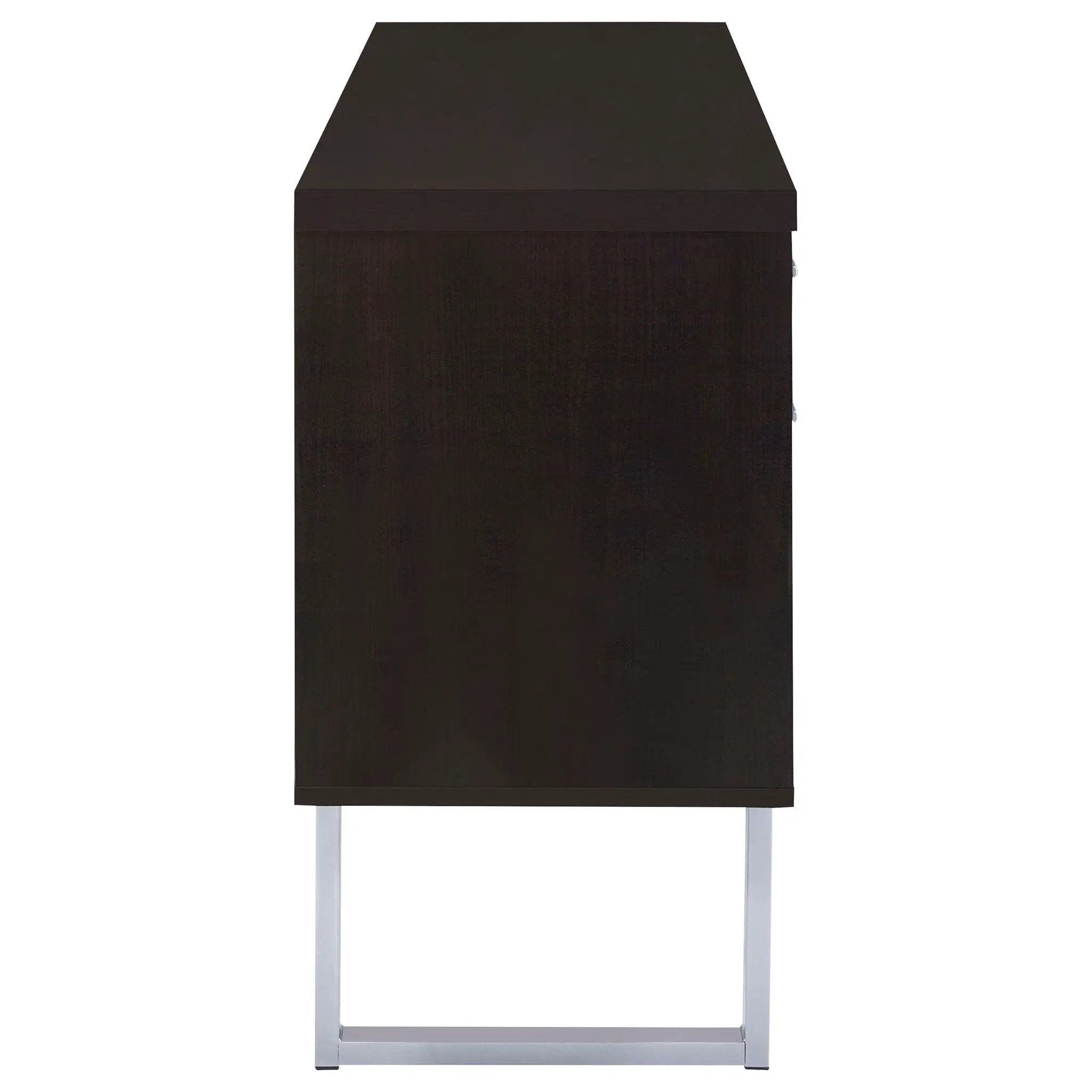 5 Drawer Credenza With Open Shelving - Cappuccino