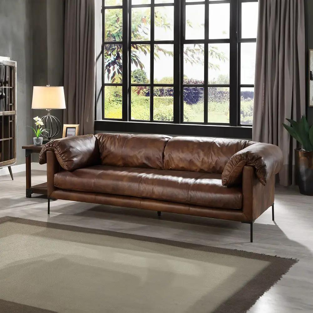 Jaron - Sofa - Mocha Top Grain Leather by Unique Piece Furniture
