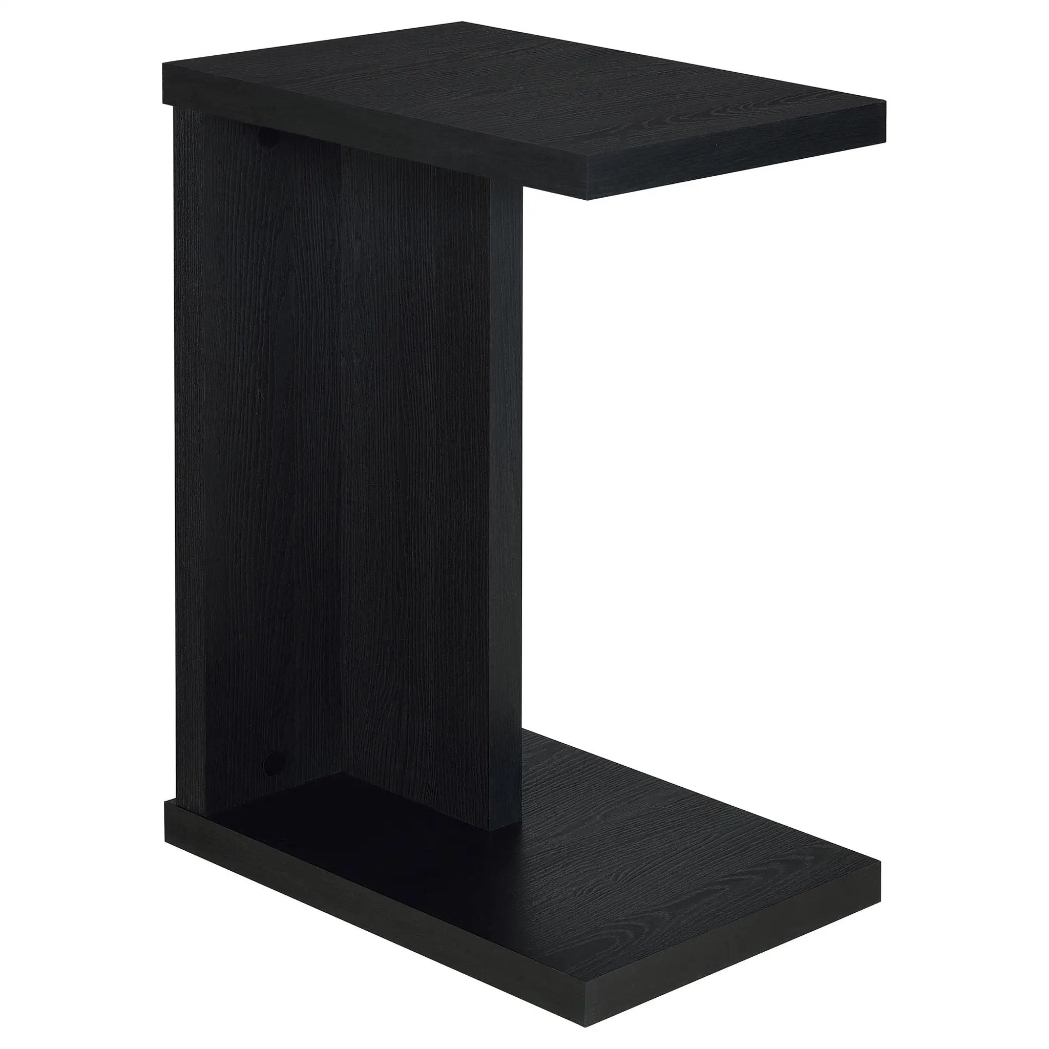 Clower Engineered Wood C-Shaped Sofa Side Table Black by Unique Piece Furniture