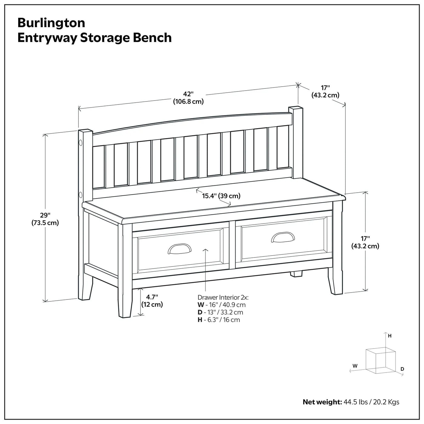 Burlington - Entryway Storage Bench With Drawers by Unique Piece Furniture