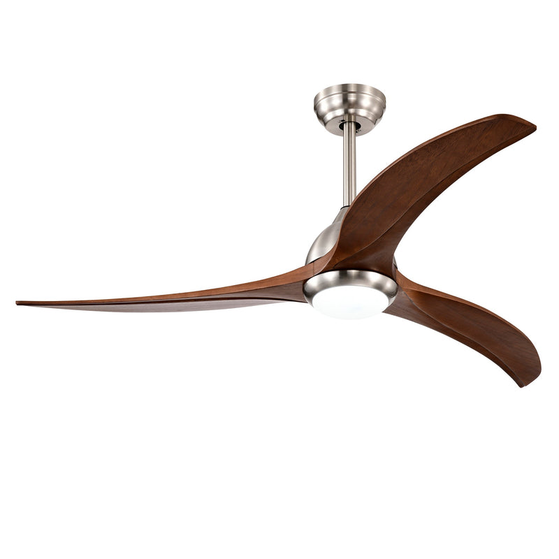 52" Solid Wood Blades Ceiling Fan with Light and Remote Control by HouseOfZazla