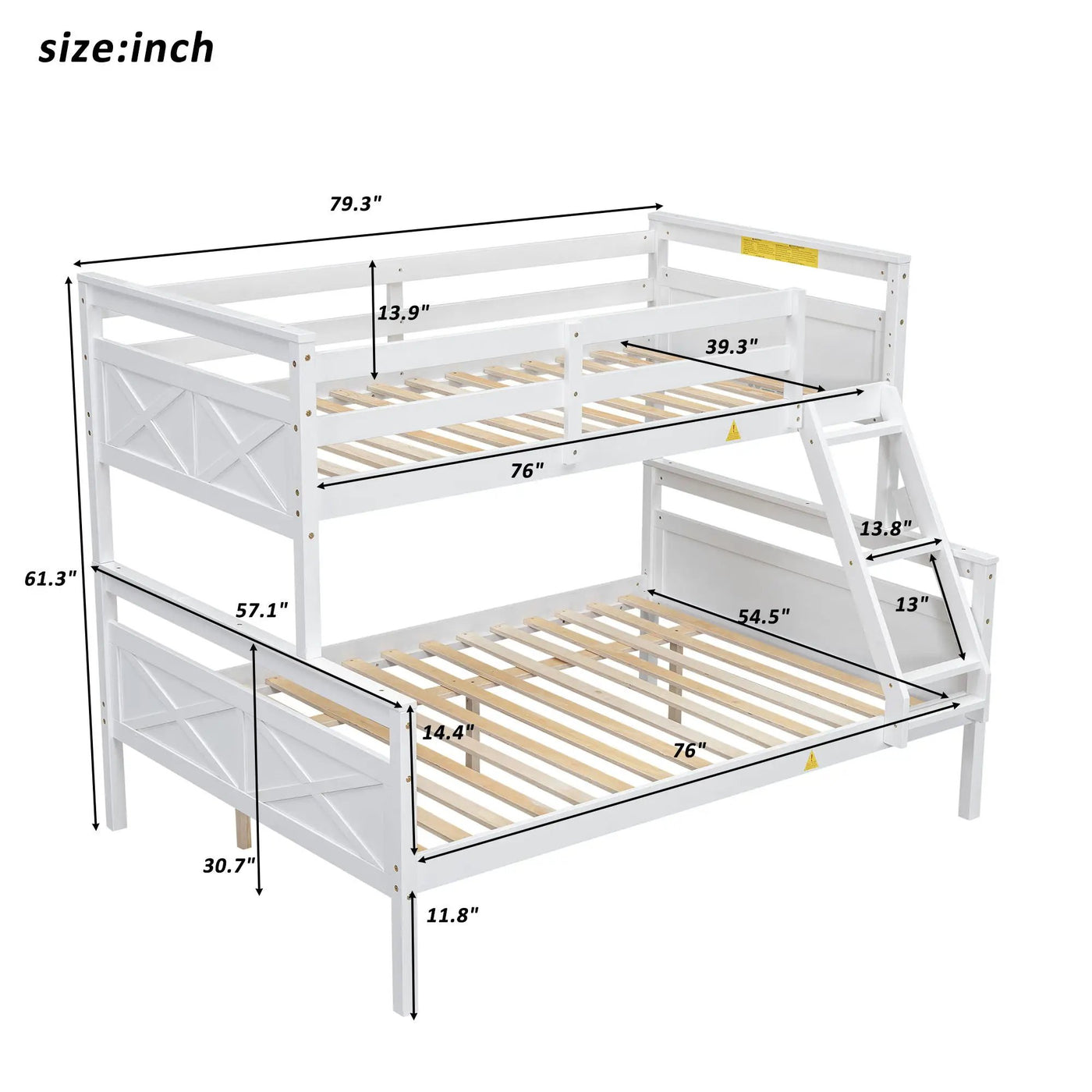 Bunk Bed With Ladder And Safety Guardrail by HouseOfZazla