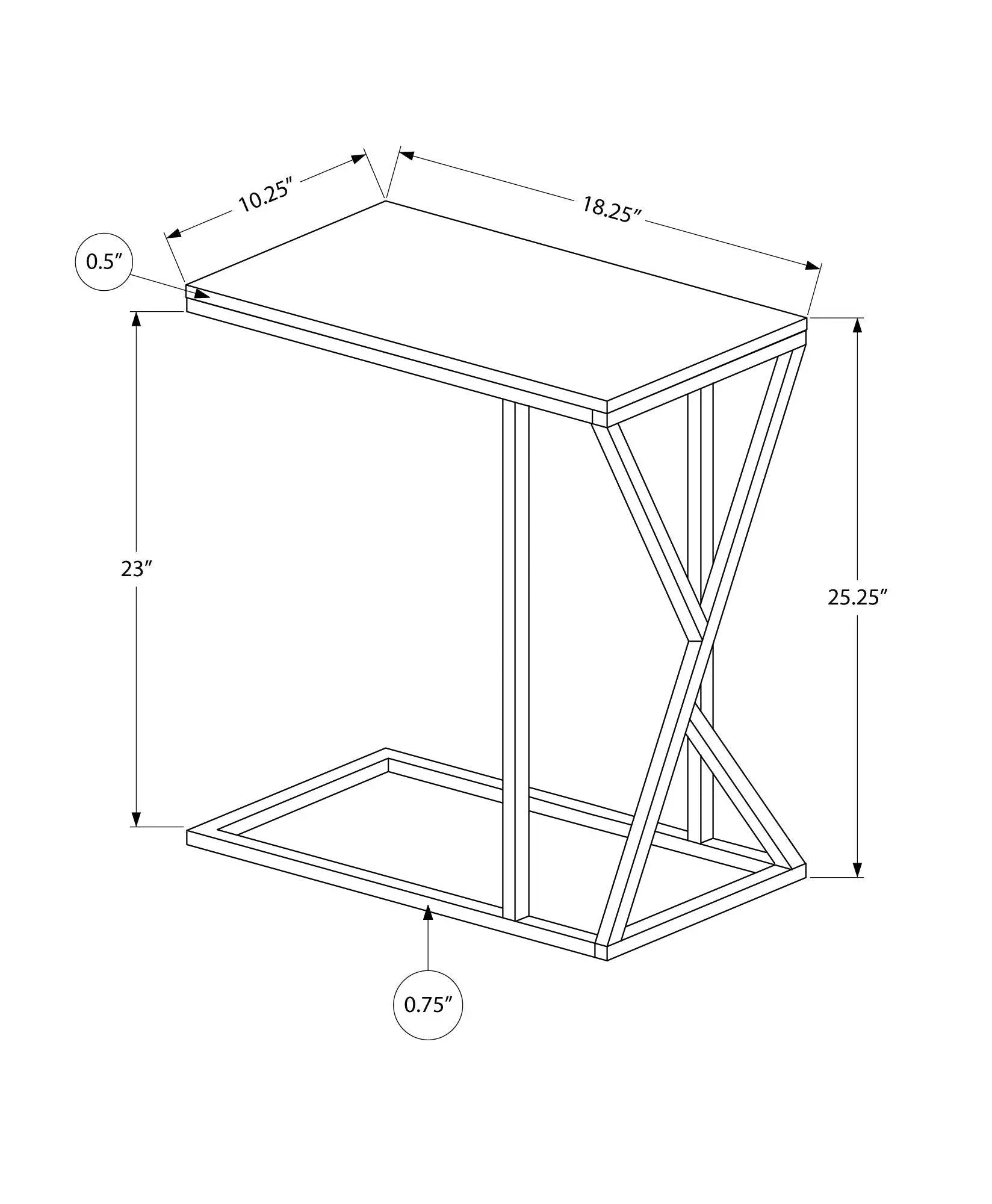 Accent Table C - Shaped, Contemporary & Modern by Unique Piece Furniture