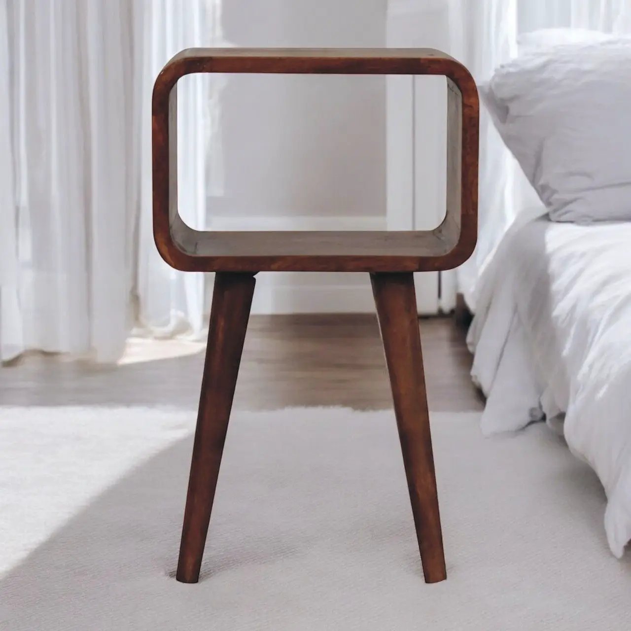 Minimalist Open Curved Nightstand by Unique Piece Furniture