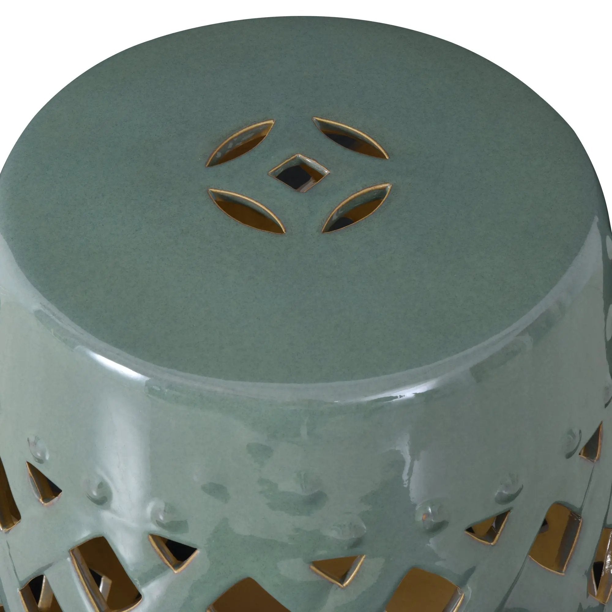 Outsunny 13' x 18' Ceramic Garden Stool with Woven Lattice Design & Glazed Finish by HouseOfZazla