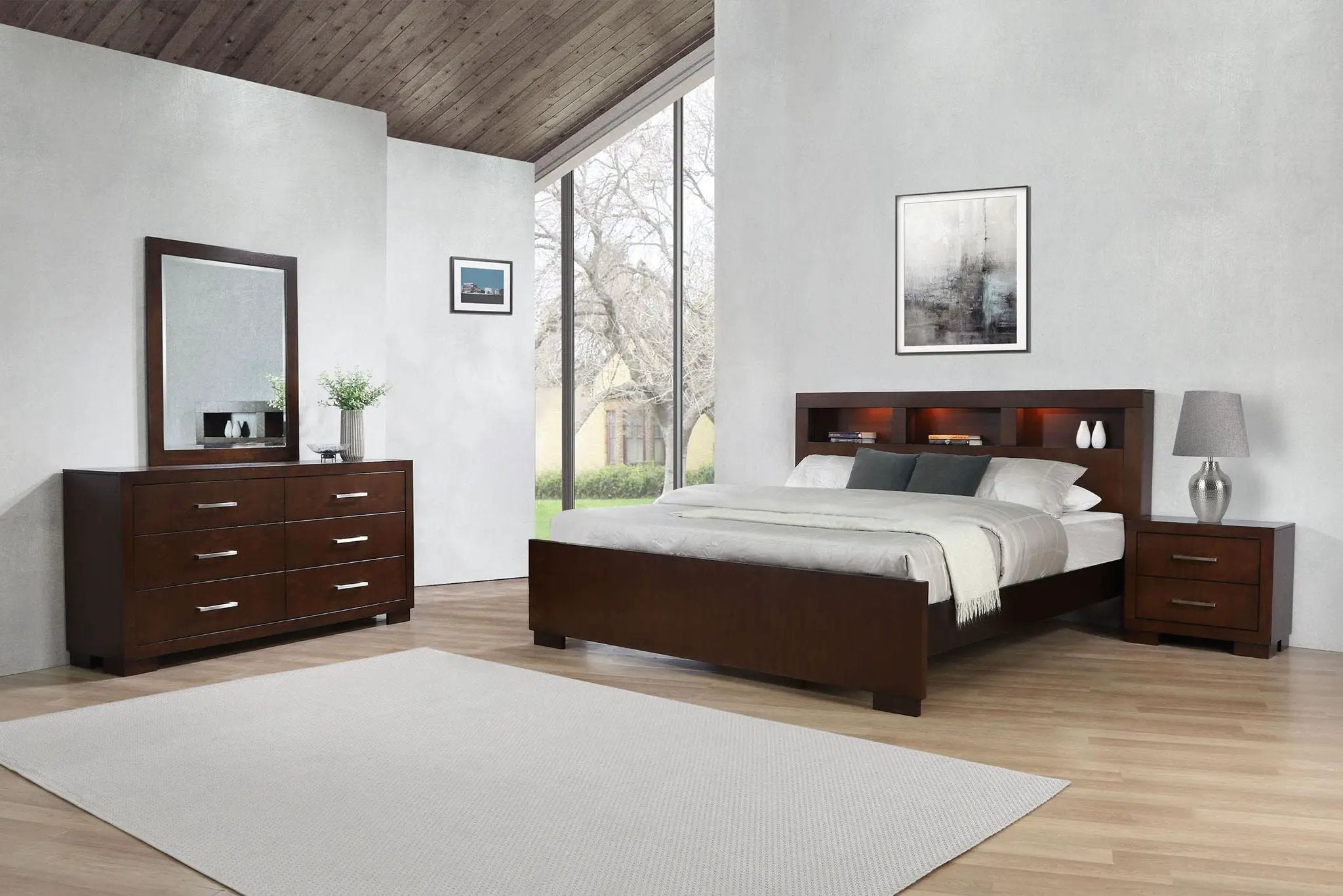 Jessica 4-piece California King Bedroom Set Cappuccino by Unique Piece Furniture