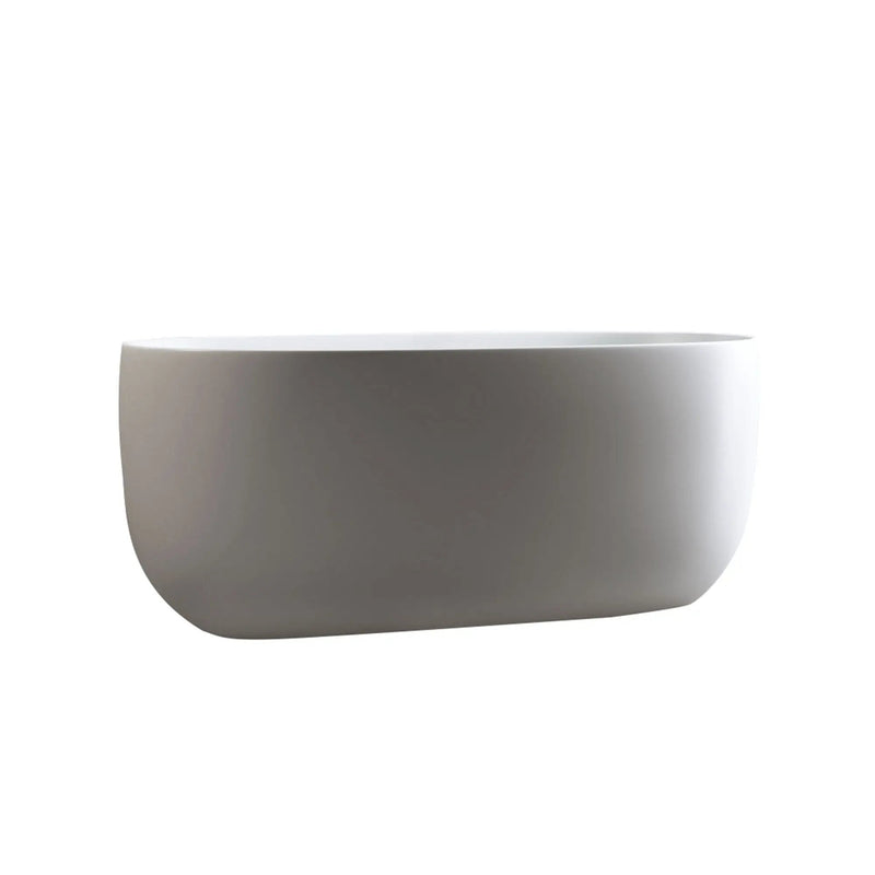 Independent Solid Surface Resin Stone Bathtub, A Modern Designed Independent Bathtub With Pop-Up Drainage And Overflow Pipes, Suitable For Small Households - Matte White by HouseOfZazla