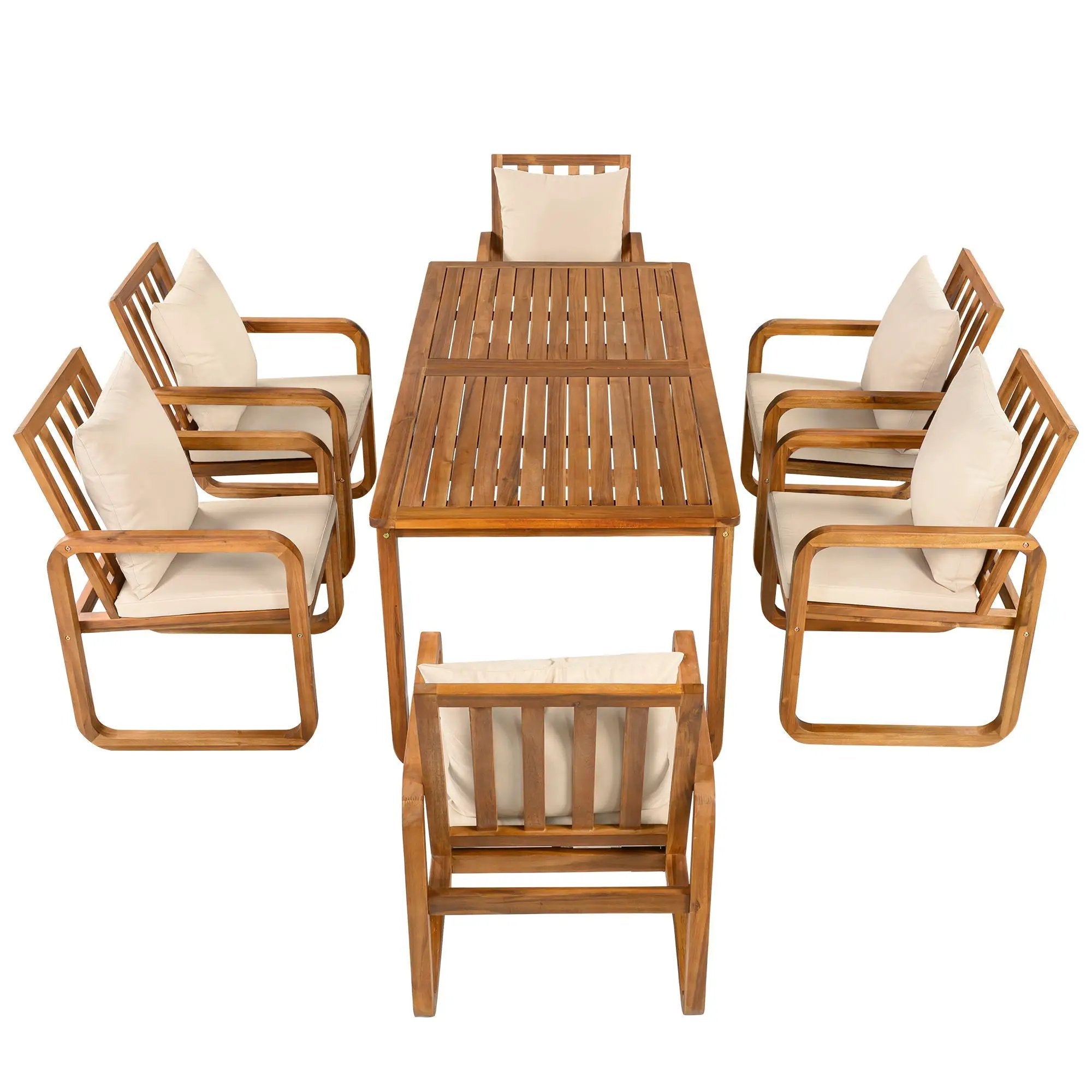 7 Piece Outdoor Patio Dining Set With Removable Cushions by HouseOfZazla