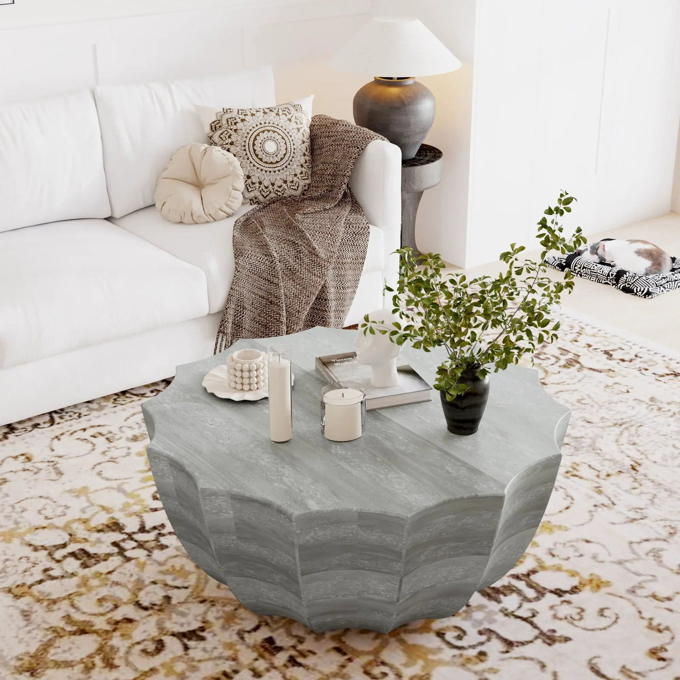 Modern Round Coffee Table For Indoor / Outdoor by Unique Piece Furniture